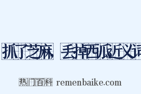 抓了芝麻，丢掉西瓜近义词是什么意思的图片